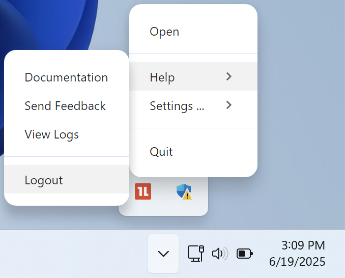 Windows logout